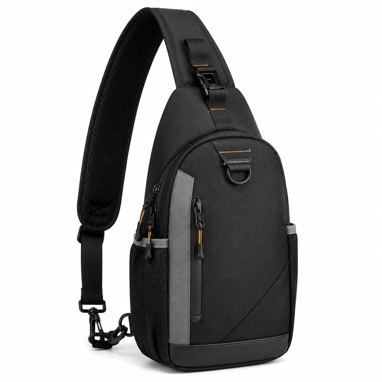Borsa a tracolla 18x8x32 cm in tessuto nero per uso quotidiano con tasche