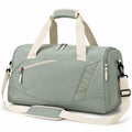 Borsone da viaggio 48x24x28 cm in tessuto sintetico verde salvia con tracolla regolabile stile sportivo