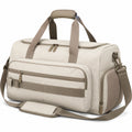 Borsone da viaggio 50 x 25 x 30 cm in tessuto sintetico beige con tracolla stile sportivo