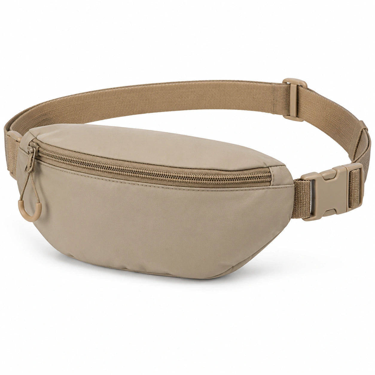 Marsupio 30 x 8 x 15 cm in tessuto sintetico beige - borsa a vita regolabile con zip