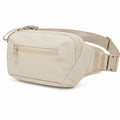 Marsupio 33 x 8 x 16 cm in tessuto sintetico beige con tasca zip e cintura regolabile