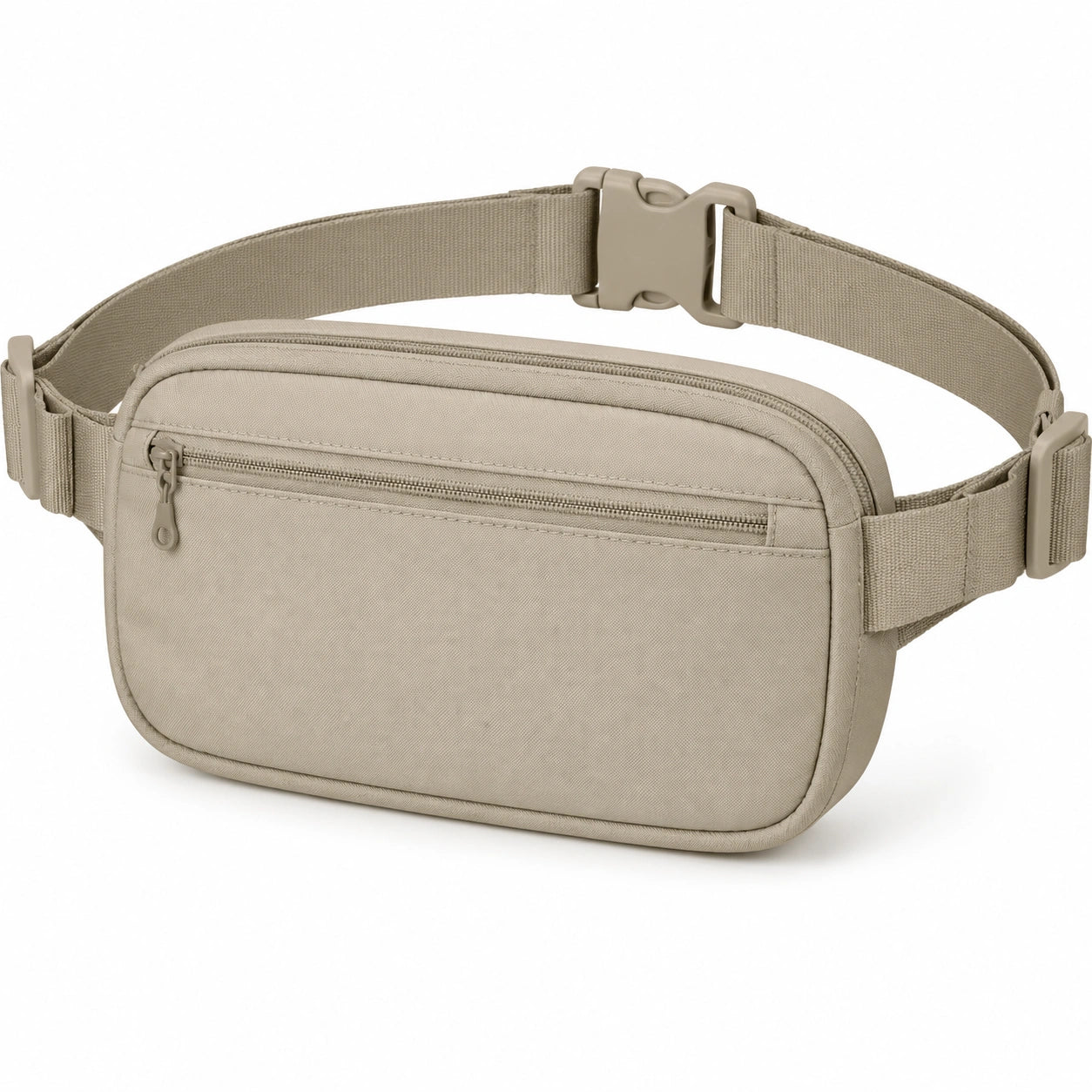 Marsupio 24 x 6 x 15 cm in tessuto beige con tasche zip - stile urbano regolabile