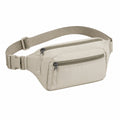 Marsupio 25 x 7 x 14 cm in tessuto beige con tasche zip regolabile