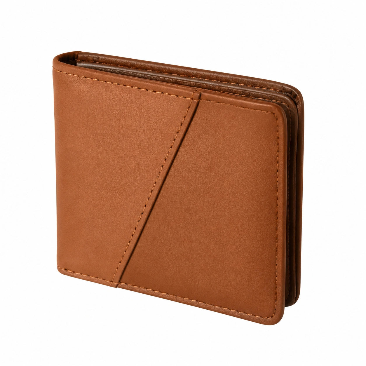 Portafoglio bifold 11.5 x 2 x 9.5 cm in similpelle marrone stile classico